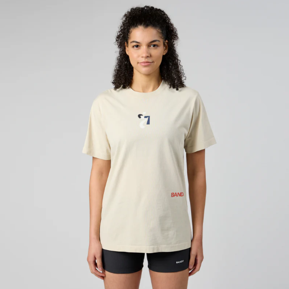 Bandit | เสื้อยืดคอตตอน Abstract Multi-Runner สำหรับทั้งชายและหญิง - สีแชมเปญ 