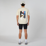 Bandit | ABSTRACT MULTI-RUNNER COTTON TEE, UNISEX - CHAMPAGNE