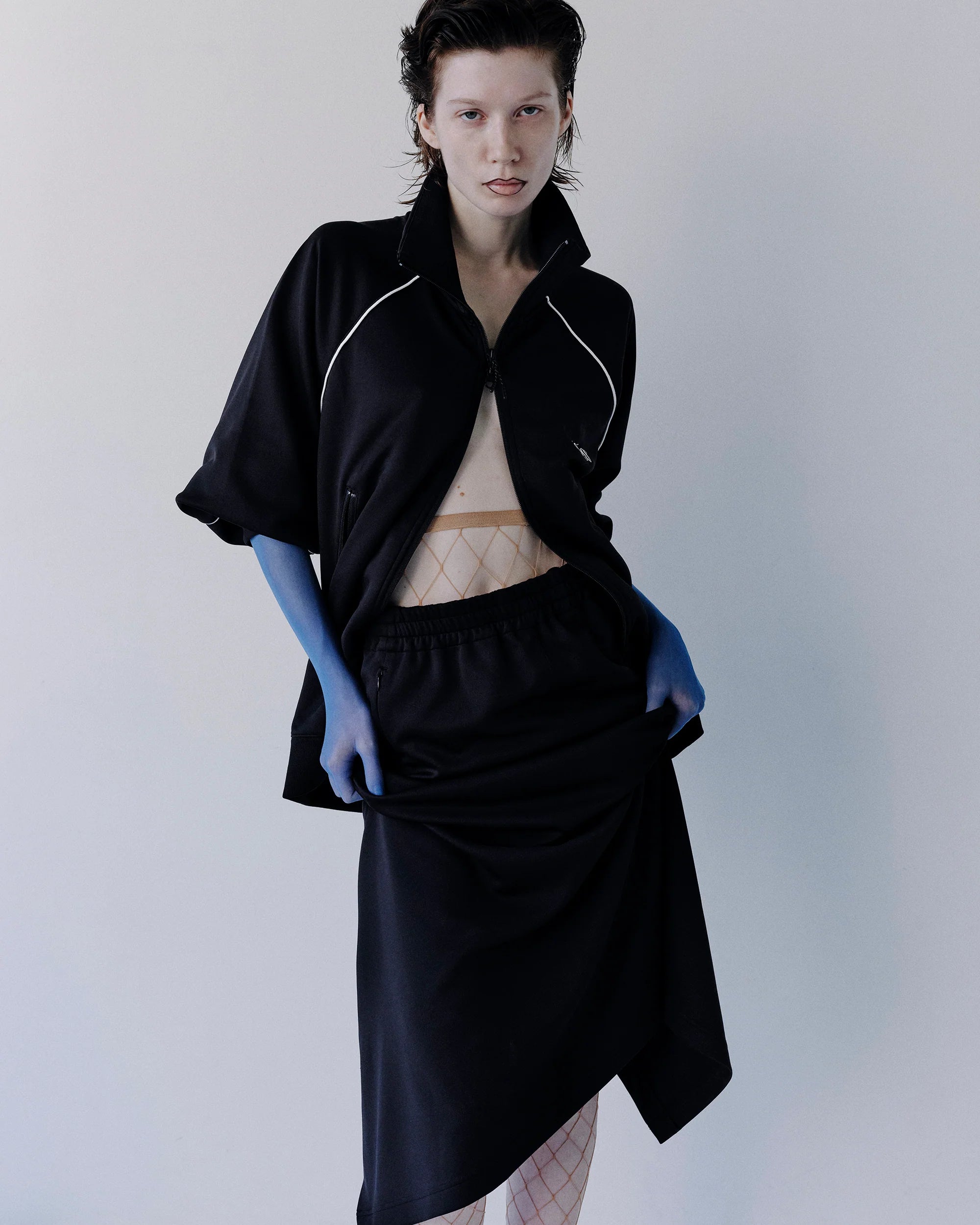 &Moss | SMOOTH TOUCH JERSEY TRACK JACKET - Black
