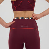 Bandit | Stamina™ Pop Stitch High Waist Leggings - Fig with Intense Red