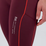Bandit | Stamina™ Pop Stitch High Waist Leggings - Fig with Intense Red