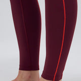 Bandit | Stamina™ Pop Stitch High Waist Leggings - Fig with Intense Red