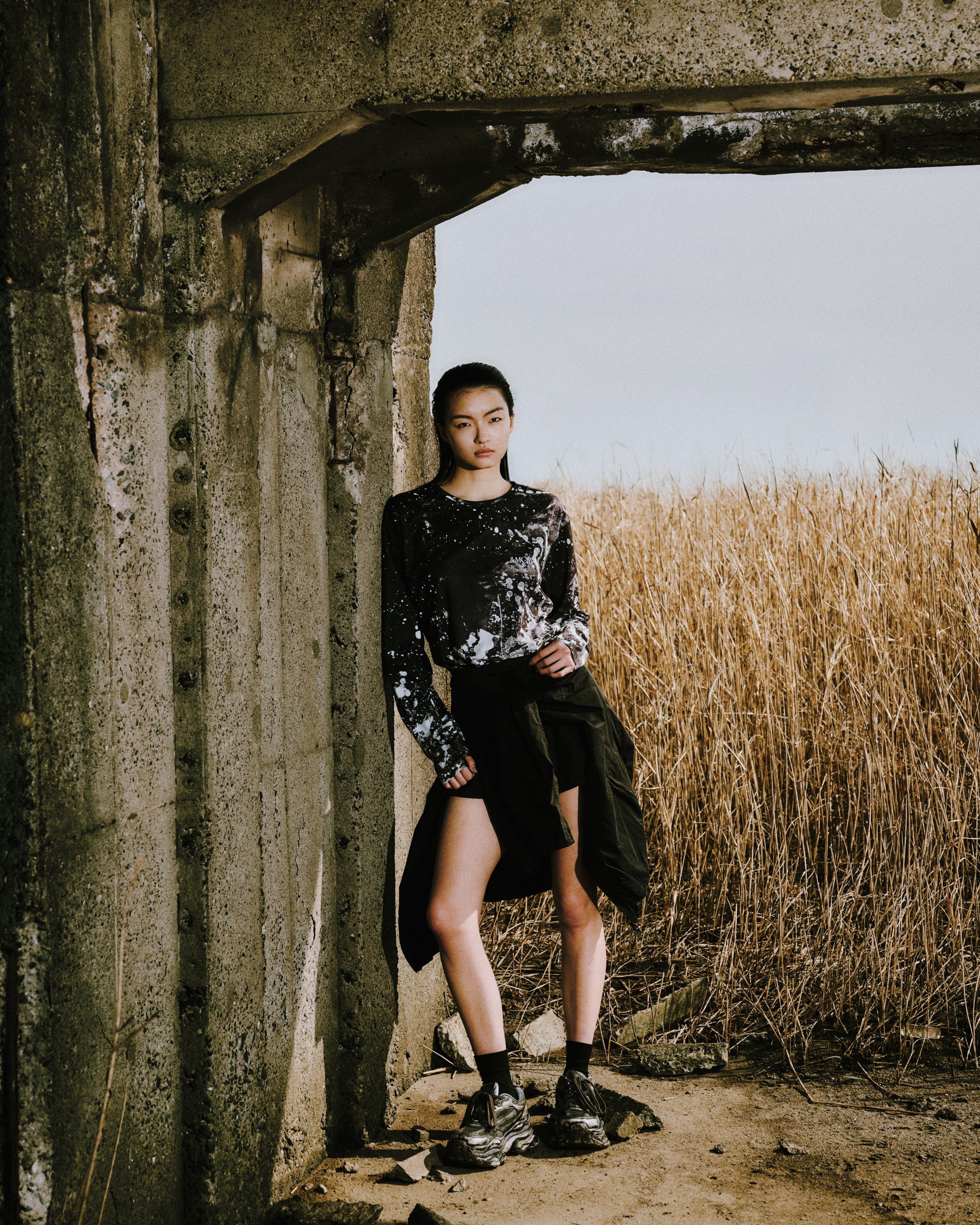 &Moss | SOFT DRY MESH LONG SLEEVE T-SHIRTS - Black
