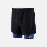 District Vision | Layered Pocketed Trail Shorts - Black/Midnight