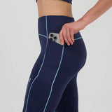 Bandit | Stamina™ Pop Stitch High Waist Leggings - Ny Navy with Vintage Blue