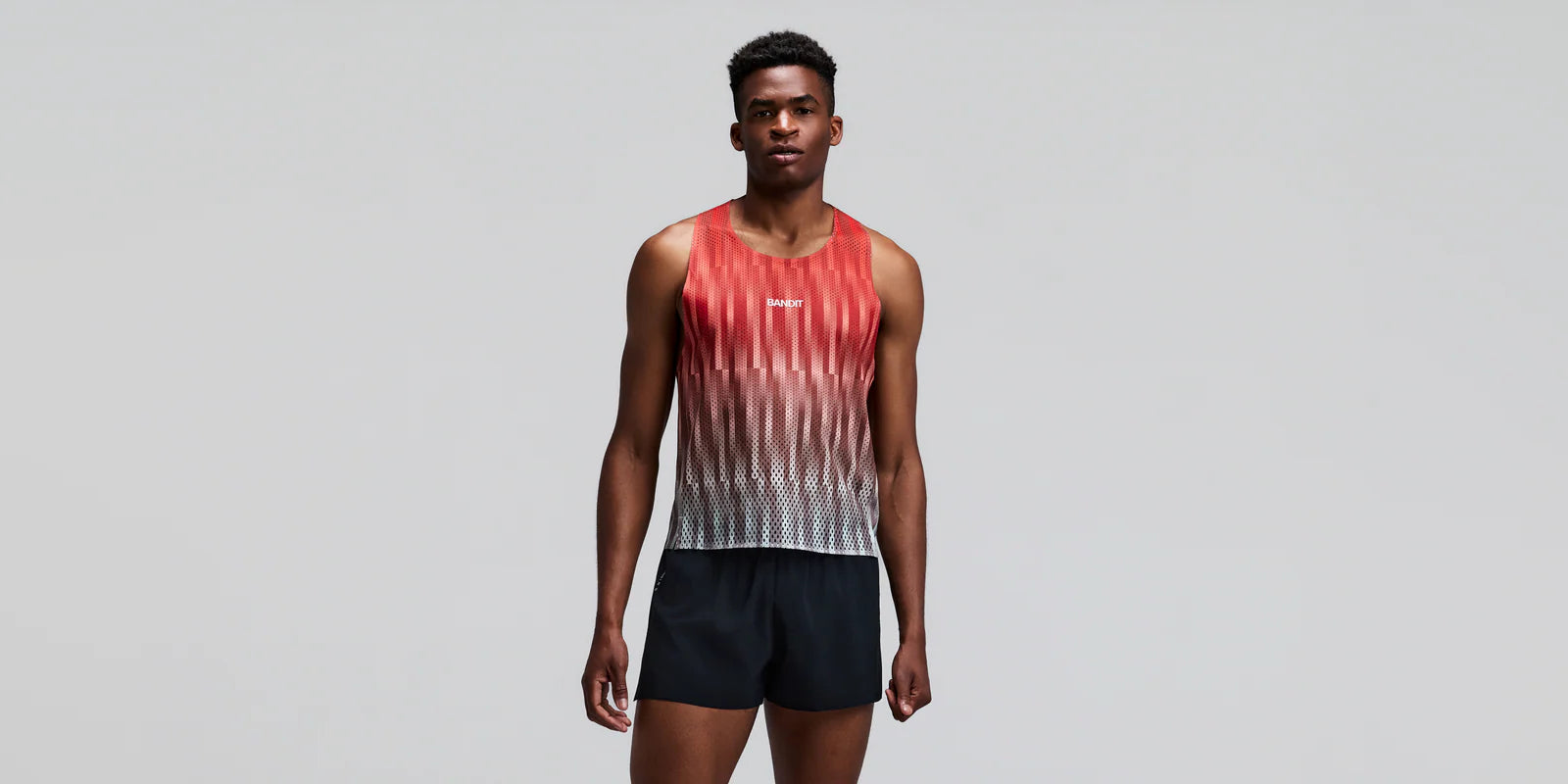 Bandit | Men's Shredder™ Shorty Race Singlet - Uneven Gradient - Poppy