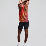 Bandit | Men's Shredder™ Race Singlet with Flopack™ - Linear Gradient - Poppy / Copal