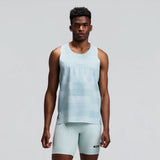 Bandit | Men's CoolGrid™ Training Singlet with Flopack™ - Growing Grid - Lagoon / Mist