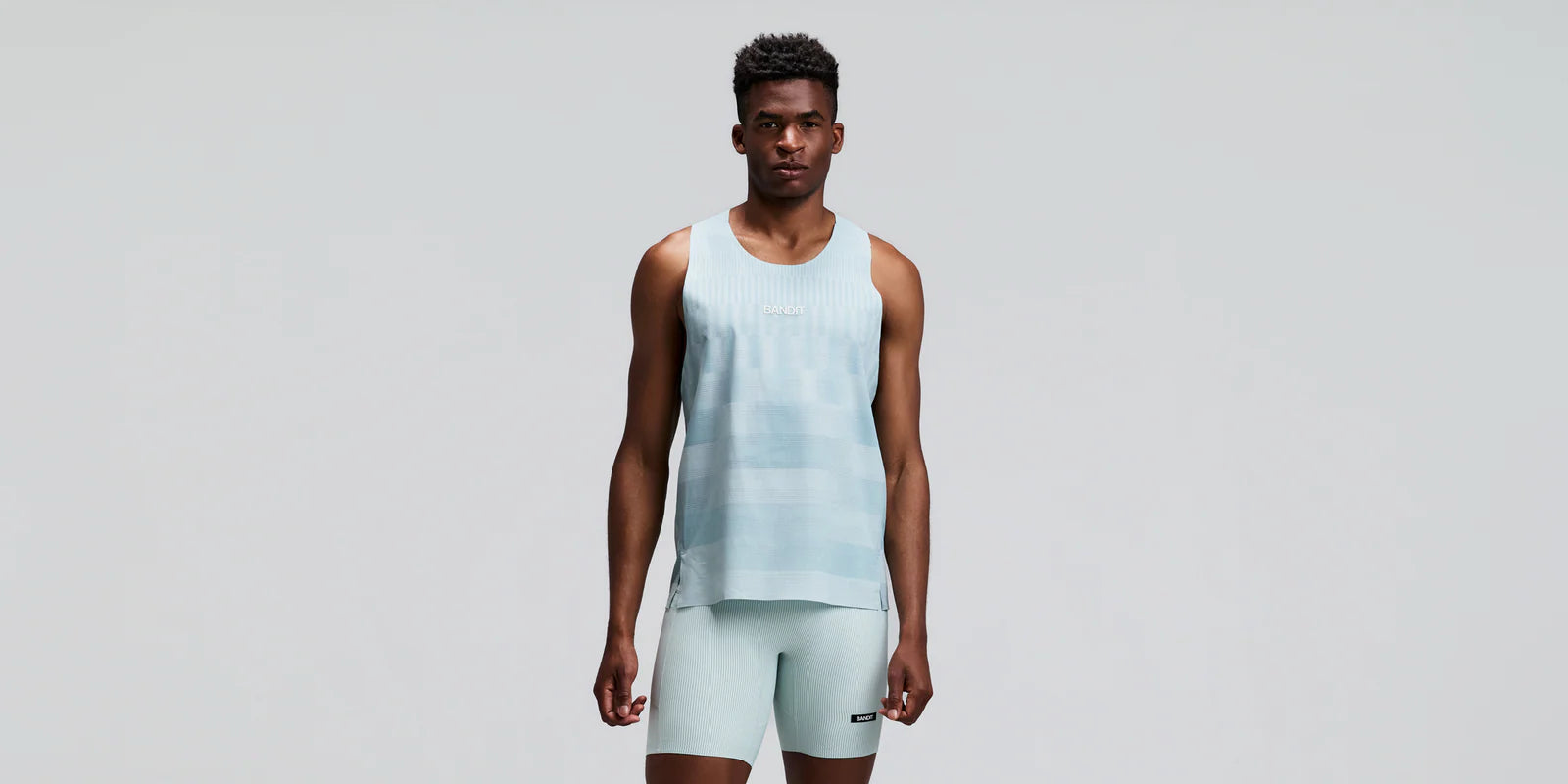 Bandit | Men's CoolGrid™ Training Singlet with Flopack™ - Growing Grid - Lagoon / Mist