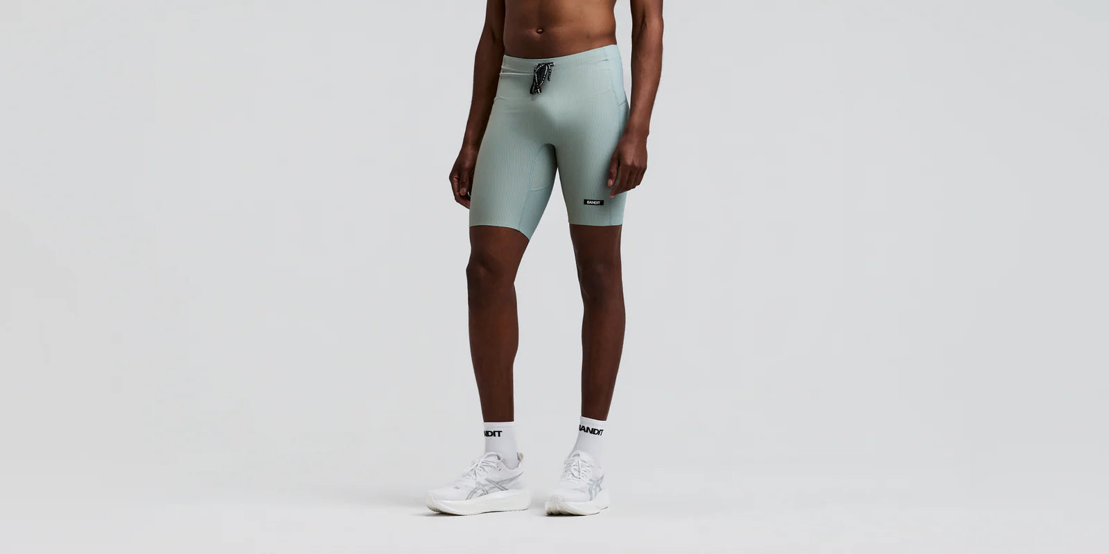 Bandit | Men's Striped Cadence™ Half Tights - Lagoon / Copal