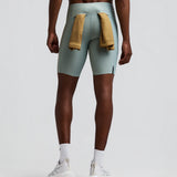 Bandit | Men's Striped Cadence™ Half Tights - Lagoon / Copal