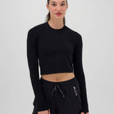 Bandit | Women's Mercury Seamless™ Long Sleeve Crop - Black