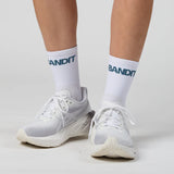 Bandit | Lite Run™ Quarter Socks - WHITE/DEEP TEAL  - 2 Pack