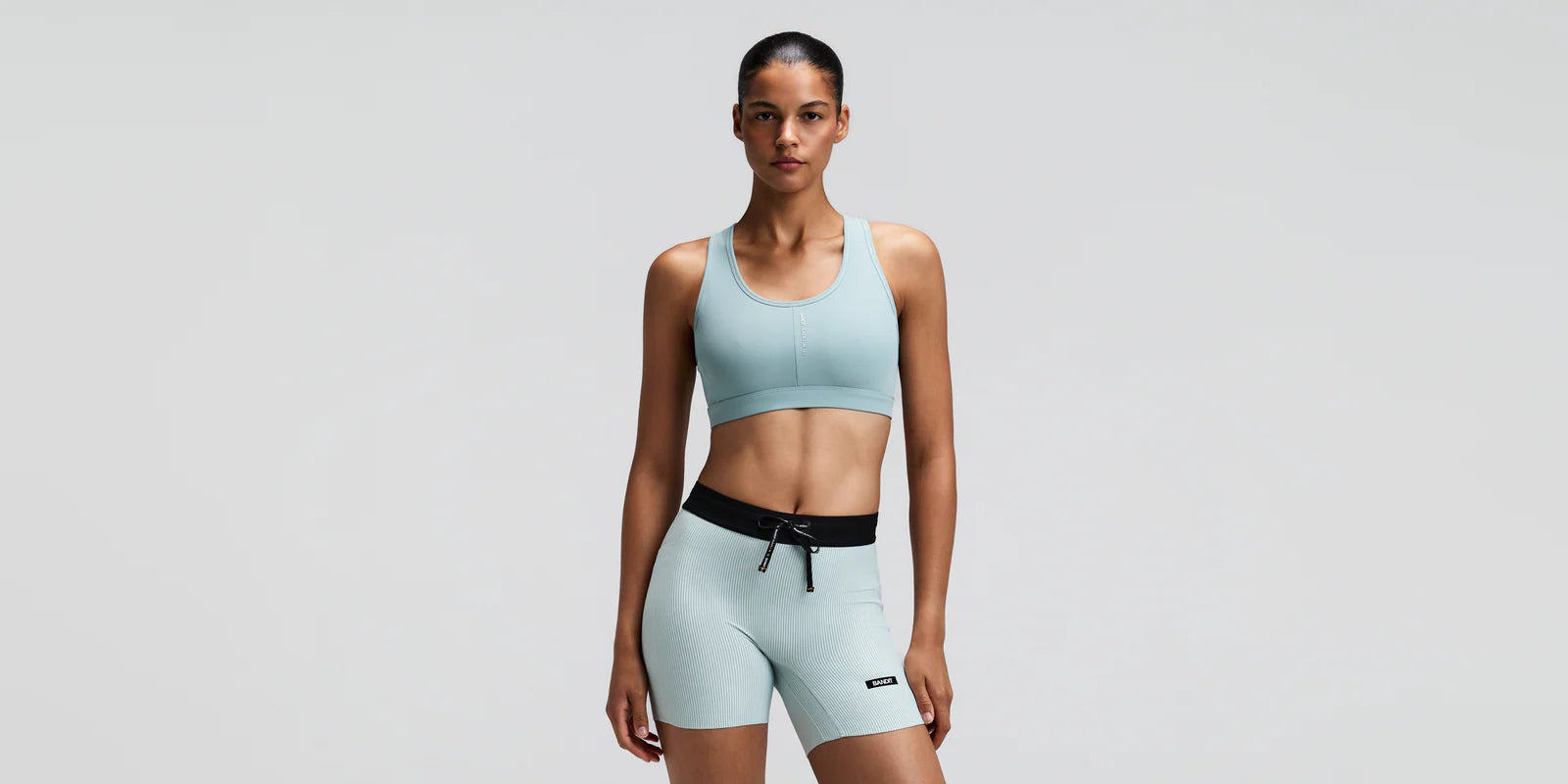 Bandit | Women's Vanisher™ Reverso™ Scoop Neck Run Bra - Growing Grid - Lagoon / Mist