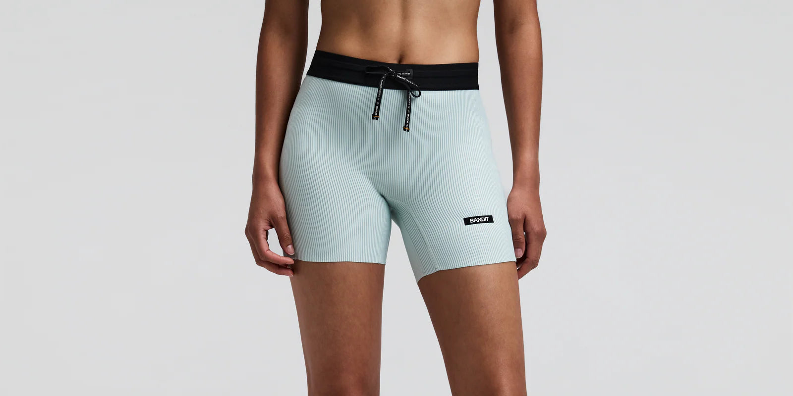 Bandit | Women's Striped Cadence™ 5" Compression Shorts - Mist / Lagoon